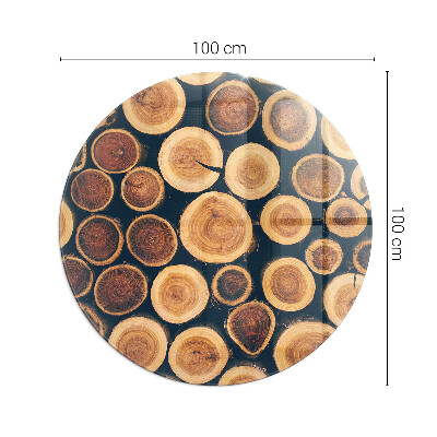 Verre sous poêle à bois ronde Boîte avec bois coupé