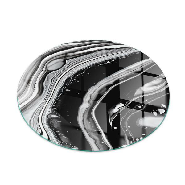 Verre sous poêle à bois ronde Vagues et lignes abstraites