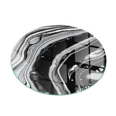 Verre sous poêle à bois ronde Vagues et lignes abstraites