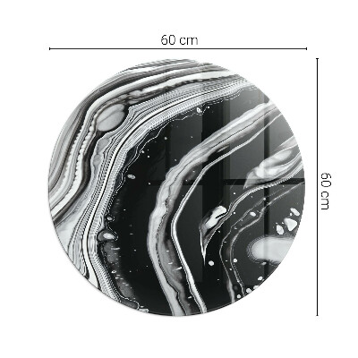 Verre sous poêle à bois ronde Vagues et lignes abstraites