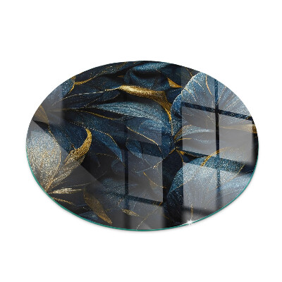 Verre sous poêle à bois ronde Feuilles élégantes en texture