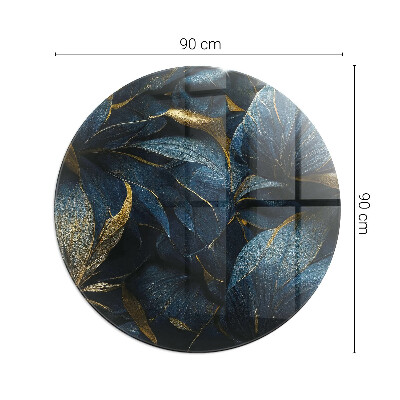 Verre sous poêle à bois ronde Feuilles élégantes en texture