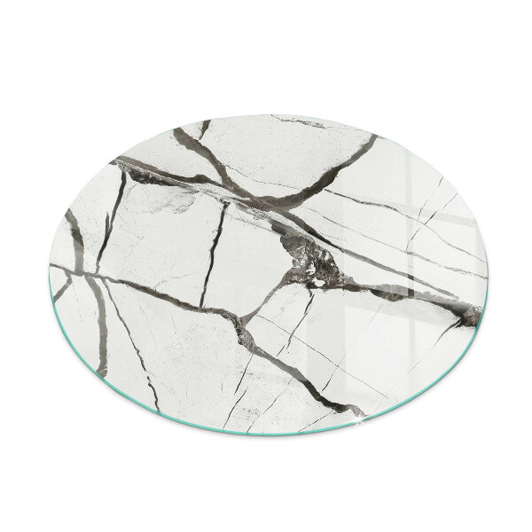 Verre sous poêle à bois ronde Motif de veines de marbre