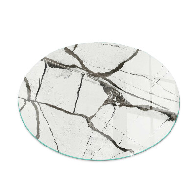 Verre sous poêle à bois ronde Motif de veines de marbre