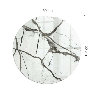 Verre sous poêle à bois ronde Motif de veines de marbre