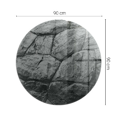 Vitre sous poêle à bois ronde Motif en pierre naturelle