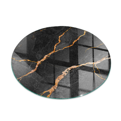 Verre sous poêle à bois ronde Marbre élégant avec veines