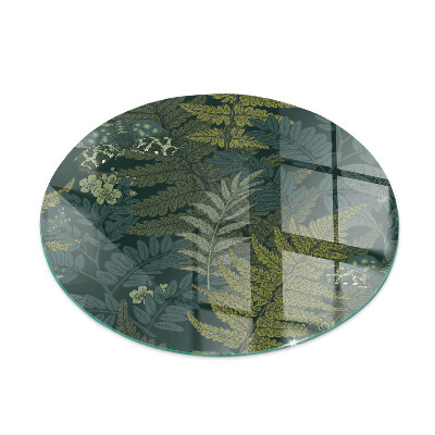 Verre sous poêle à bois ronde Motifs végétaux avec des papillons