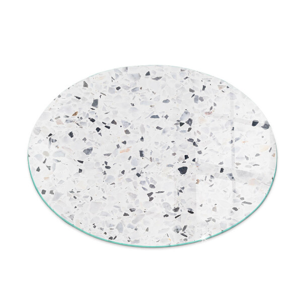 Verre sous poêle à bois ronde Motif de pierre avec particules