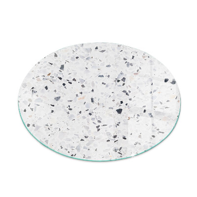 Verre sous poêle à bois ronde Motif de pierre avec particules