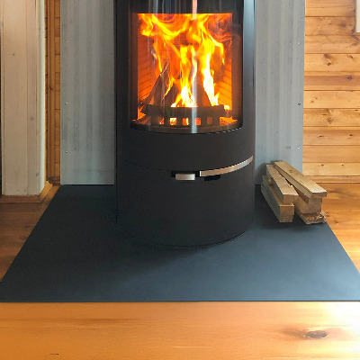 Tôle sous poêle Rectangulaire noire métallique