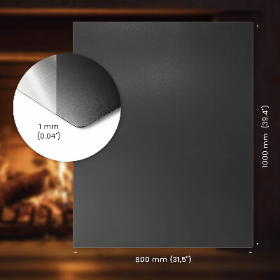 Tôle sous poêle Rectangulaire noire métallique