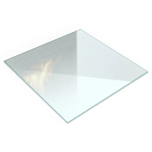 Plaque en verre pour poêle rectangulaire et semitransparente