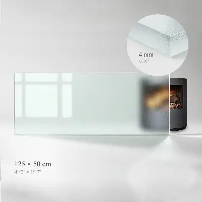 Plaque en verre pour poêle rectangulaire et semitransparente