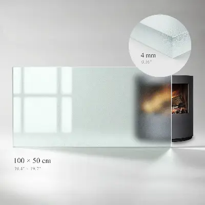 Plaque en verre pour poêle rectangulaire et semitransparente