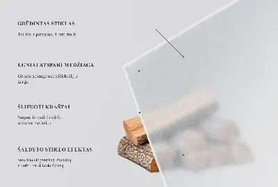 Plaque en verre pour poêle rectangulaire et semitransparente