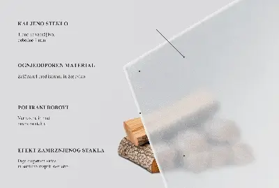 Plaque en verre pour poêle rectangulaire et semitransparente