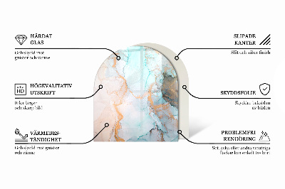 Vitre sous poêle à bois semi-ovale Géométrie tridimensionnelle