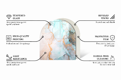 Vitre sous poêle à bois semi-ovale Géométrie tridimensionnelle