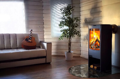 Vitre sous poêle à bois semi-ovale Géométrie tridimensionnelle