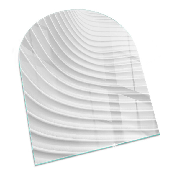 Plaque verre pour poêle semi-ovale Des vagues de lignes délicates