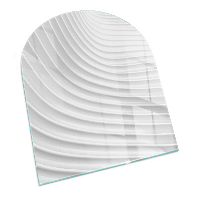 Plaque verre pour poêle semi-ovale Des vagues de lignes délicates