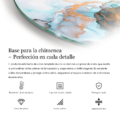 Plaque verre pour poêle semi-ovale Des vagues de lignes délicates