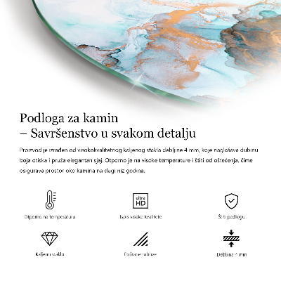 Plaque verre pour poêle semi-ovale Des vagues de lignes délicates