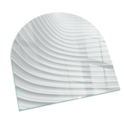Plaque verre pour poêle semi-ovale Des vagues de lignes délicates