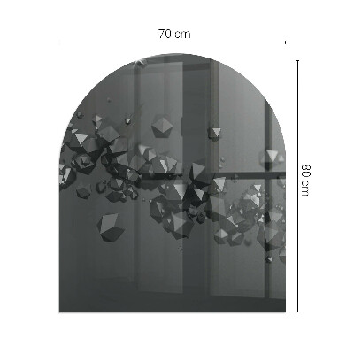 Vitre sous poêle à bois semi-ovale Nuage abstrait de solides