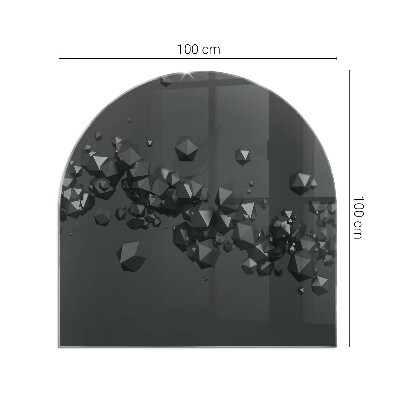 Vitre sous poêle à bois semi-ovale Nuage abstrait de solides