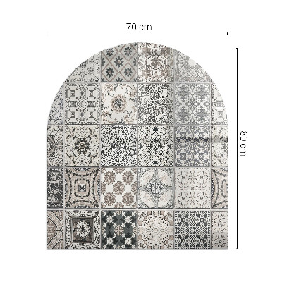 Plaque verre pour poêle semi-ovale Motifs de carreaux décoratifs