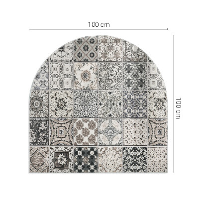 Plaque verre pour poêle semi-ovale Motifs de carreaux décoratifs