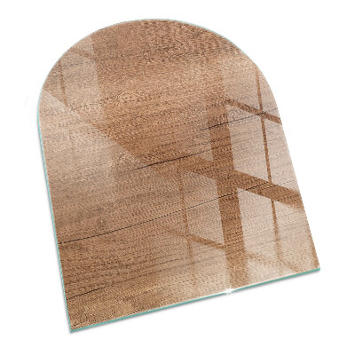 Plaque verre pour poêle semi-ovale Motif bois naturel