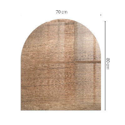 Plaque verre pour poêle semi-ovale Motif bois naturel
