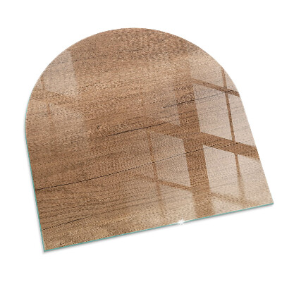 Plaque verre pour poêle semi-ovale Motif bois naturel