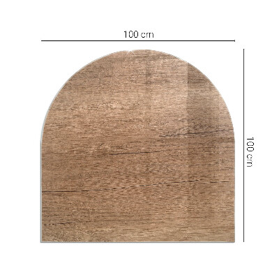 Plaque verre pour poêle semi-ovale Motif bois naturel