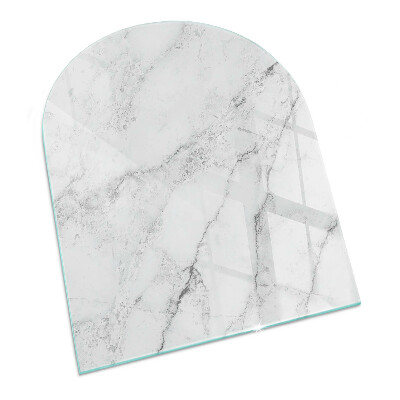 Vitre sous poêle à bois semi-ovale Motif de marbre veiné