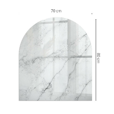 Vitre sous poêle à bois semi-ovale Motif de marbre veiné
