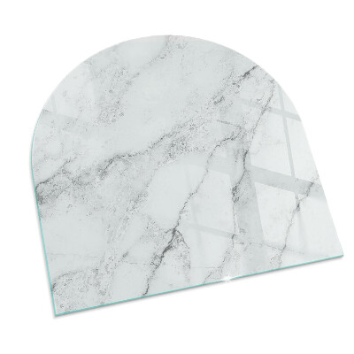 Vitre sous poêle à bois semi-ovale Motif de marbre veiné