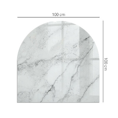 Vitre sous poêle à bois semi-ovale Motif de marbre veiné