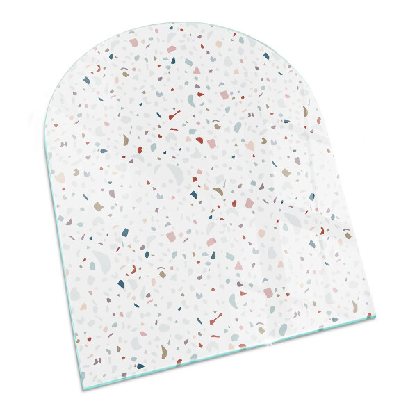 Plaque verre pour poêle semi-ovale Motif avec de petites formes