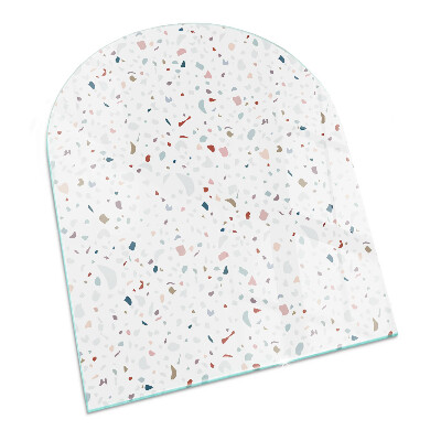 Plaque verre pour poêle semi-ovale Motif avec de petites formes