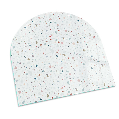 Plaque verre pour poêle semi-ovale Motif avec de petites formes