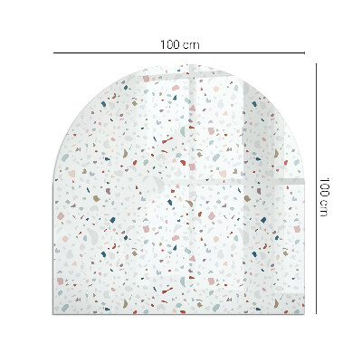 Plaque verre pour poêle semi-ovale Motif avec de petites formes