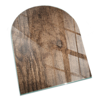 Vitre sous poêle à bois semi-ovale Motif bois naturel