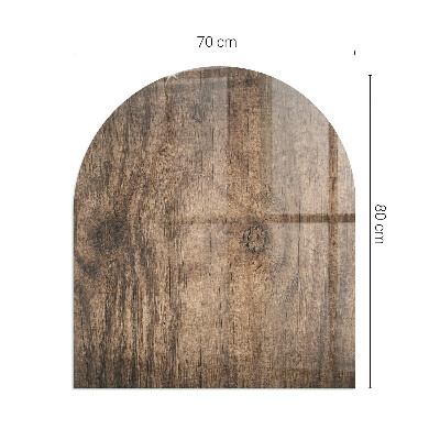 Vitre sous poêle à bois semi-ovale Motif bois naturel