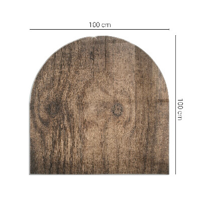 Vitre sous poêle à bois semi-ovale Motif bois naturel