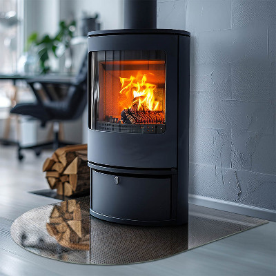 Vitre sous poêle à bois semi-ovale Modèle de tôle perforée