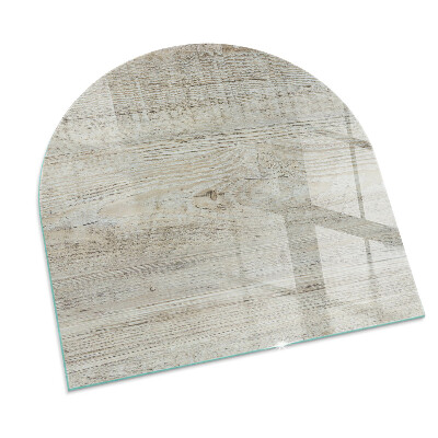 Plaque verre pour poêle semi-ovale Texture bois clair